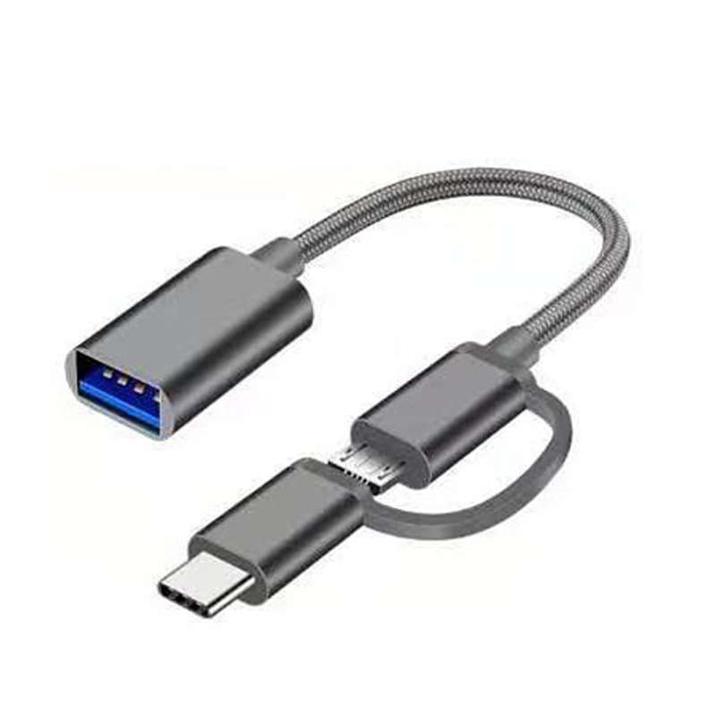 1pc 2in1 USB OTG Adapter Cable Versatile Converter for Multiple Devices Durable and Flexibl