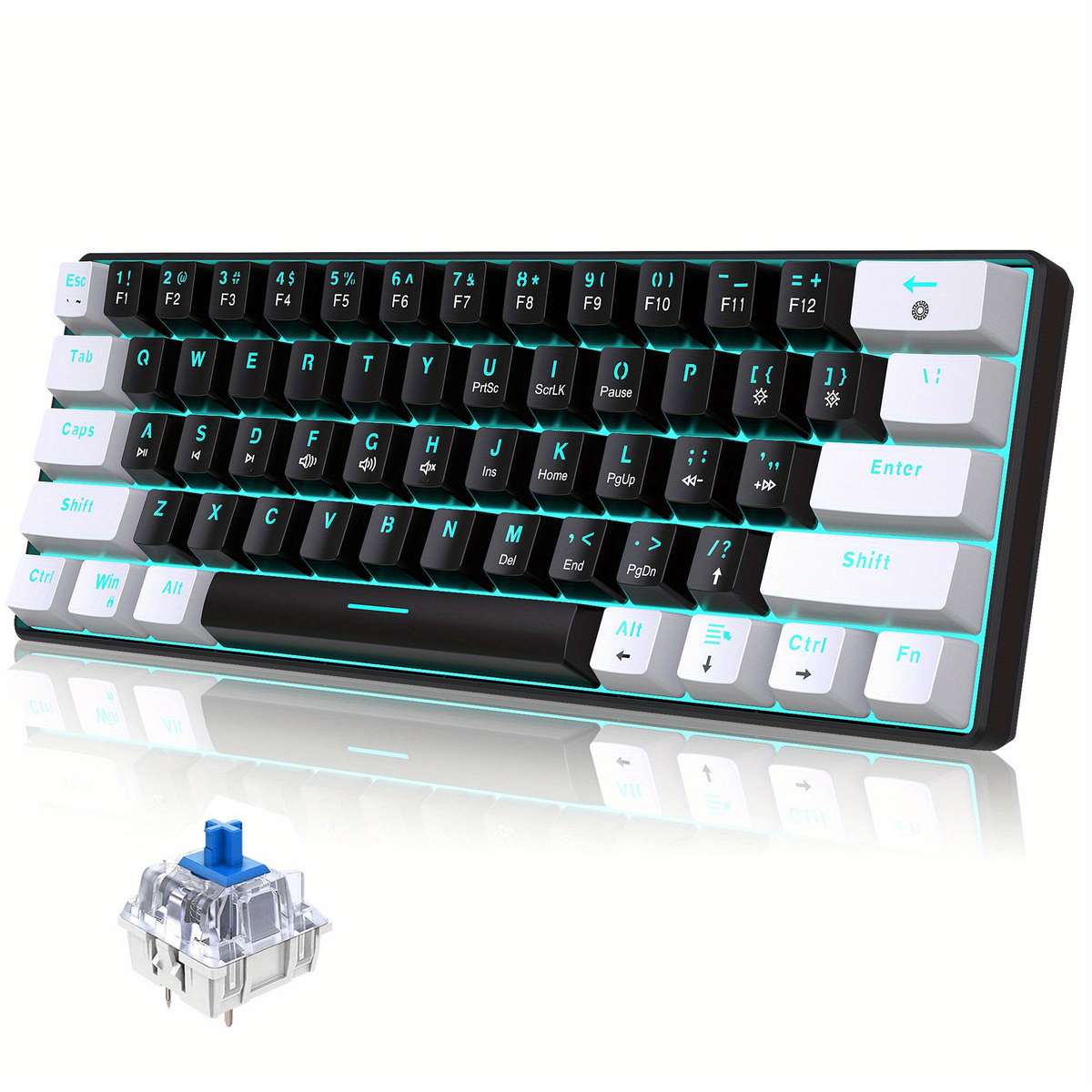 keyboard Items    white and black   green axis ice blue light