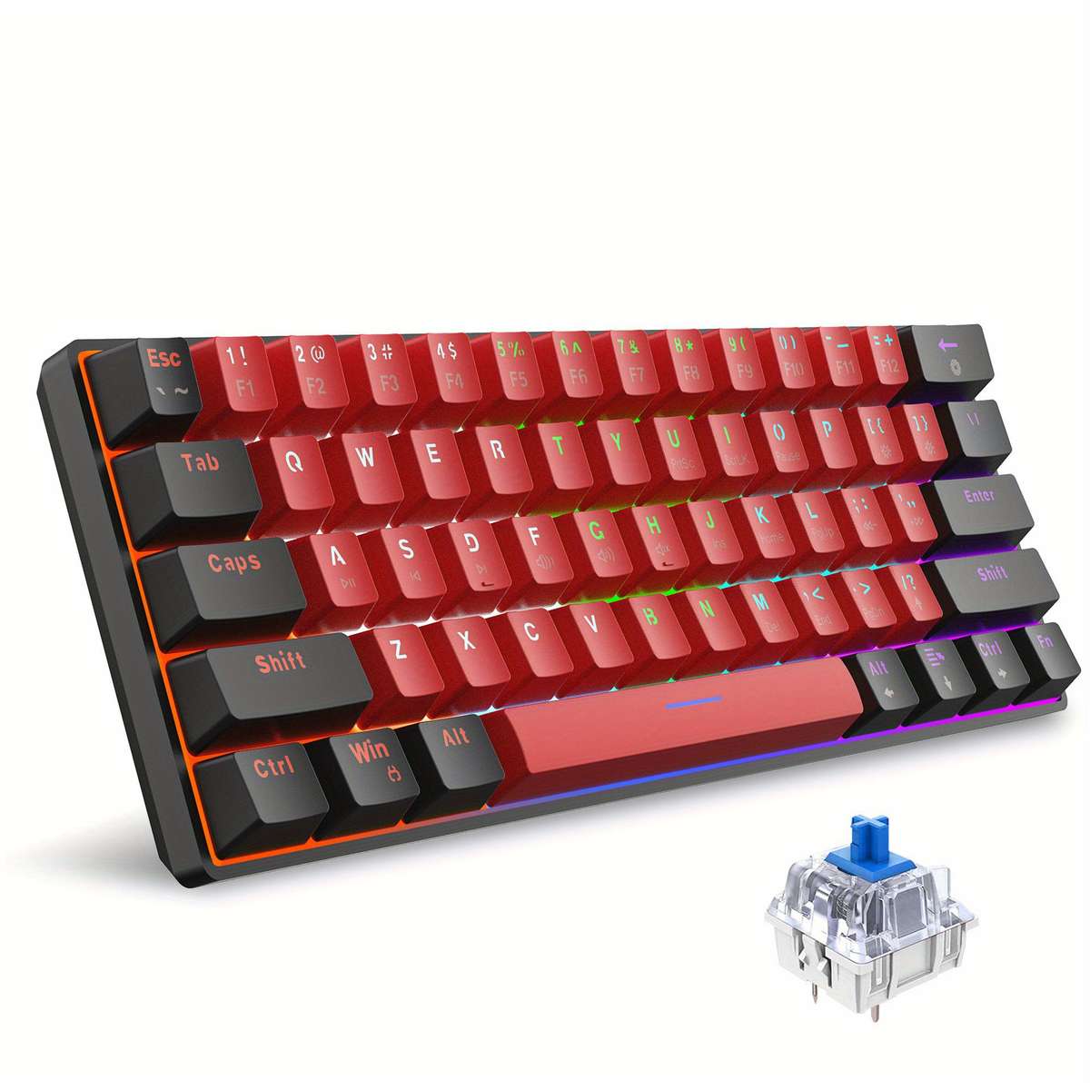 keyboard Items    black and white   red axis ice blue light