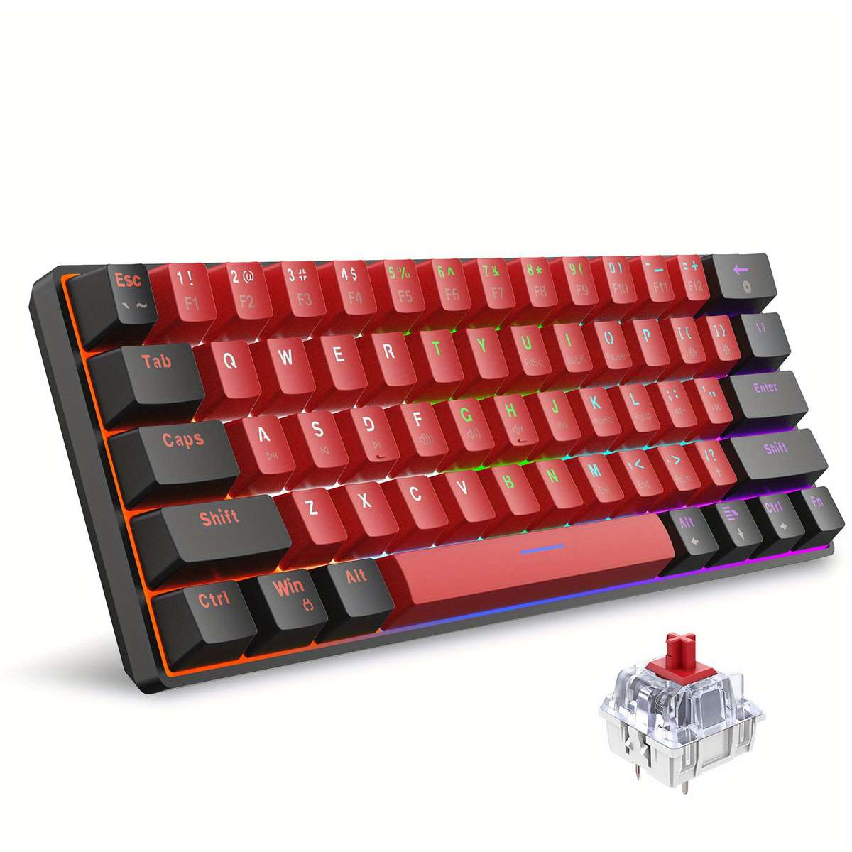 keyboard Items    black and white   red axis ice blue light
