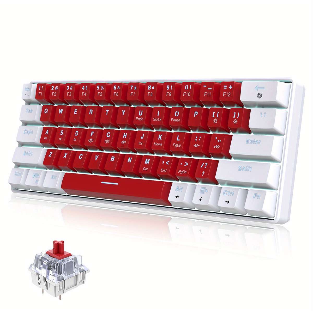 keyboard Items    black and white   red axis ice blue light