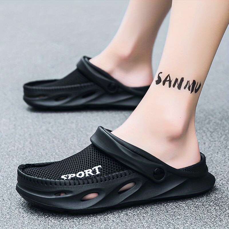 Men Slippers Summer Style Black Size Uk 9.5 To 10