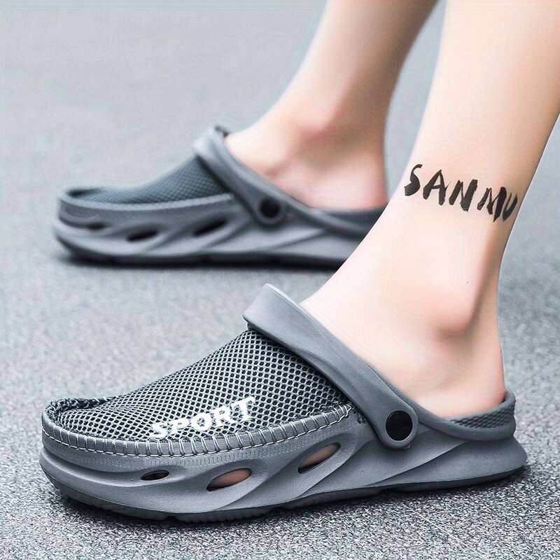 Men Slippers Summer Style Grey Size Uk 8.5 To 9