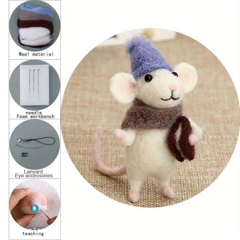 Plush Toyss Model Rat Wool Felt Material Kit