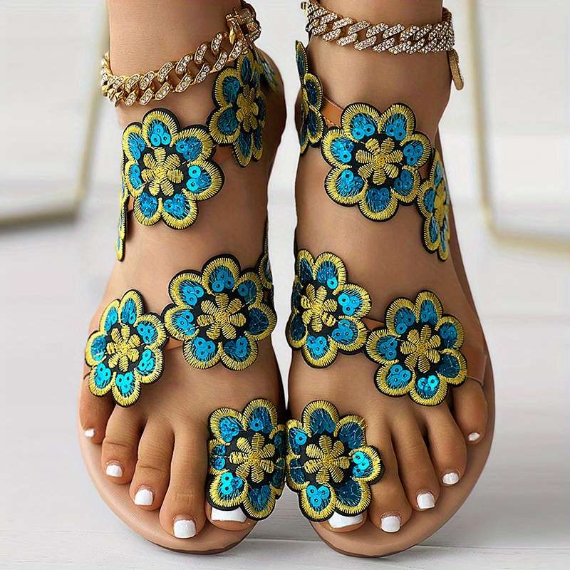 Ladies Summer Flip Flops Blue Uk 8.5