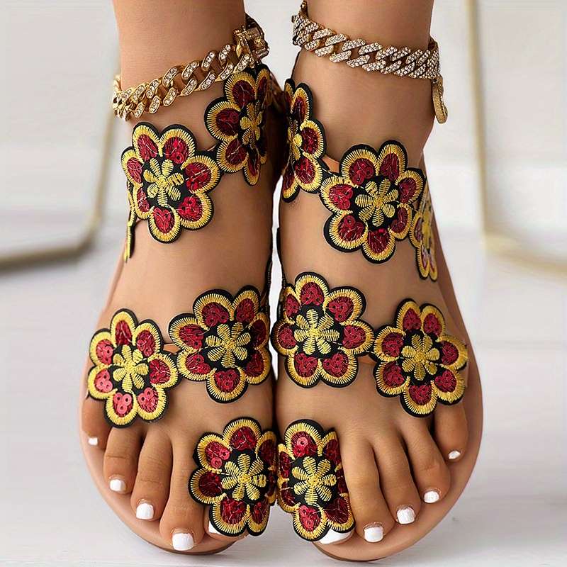 Ladies Summer Flip Flops Red Uk 6