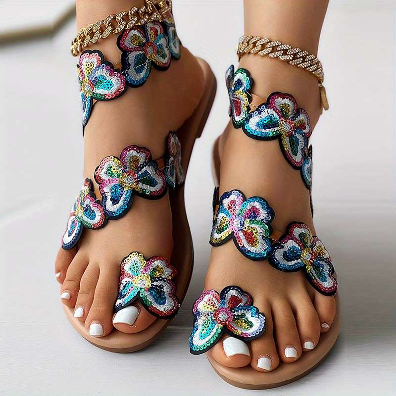 Ladies Summer Flip Flops Multicolor Uk 8
