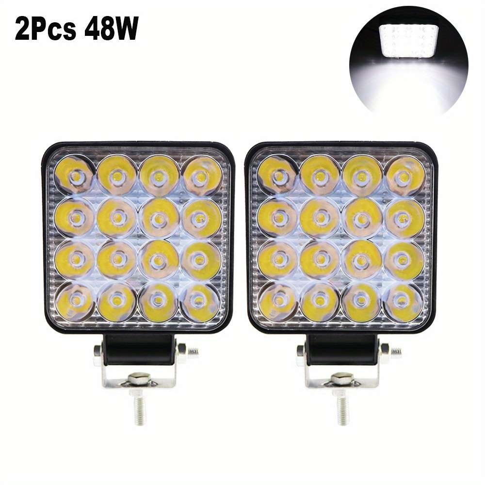 2pcs 16 LED Square LED Work Light Bar Off-Road Light For Trucks Off-Road Vehicle ATV