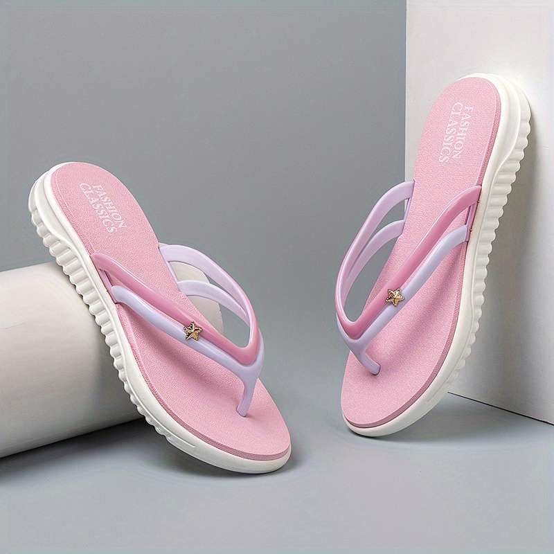 Ladies Summer Flip Flops Pink Color Uk 5.5