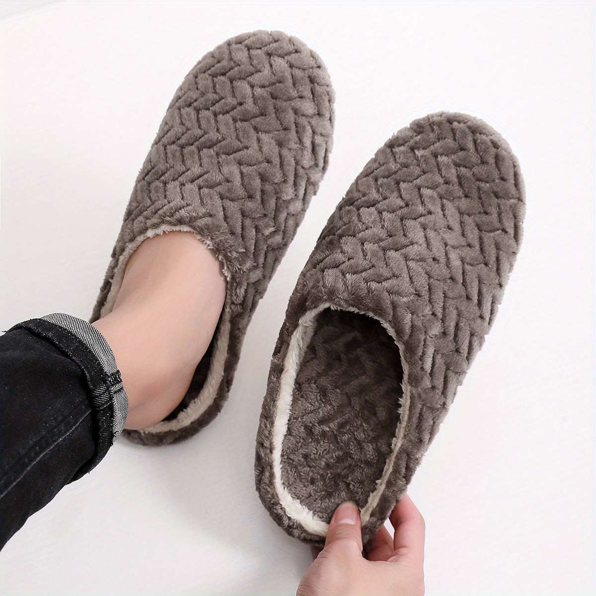 Cotton Slippers Color Coffee Color Sizeuk 5.5-6