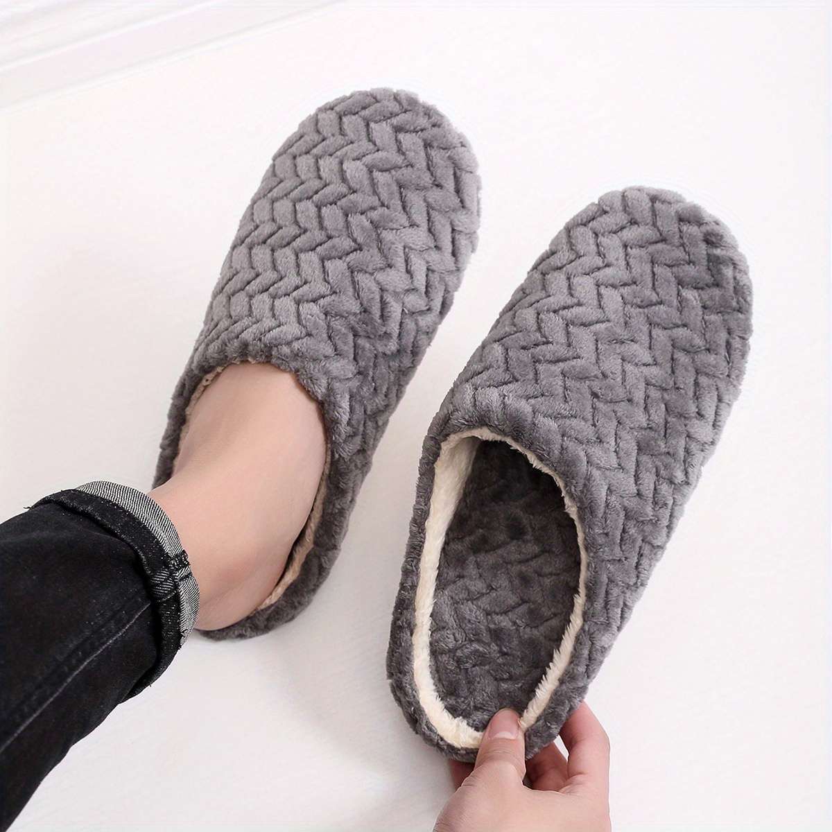 Cotton Slippers Color Grey Sizeuk 5.5-6