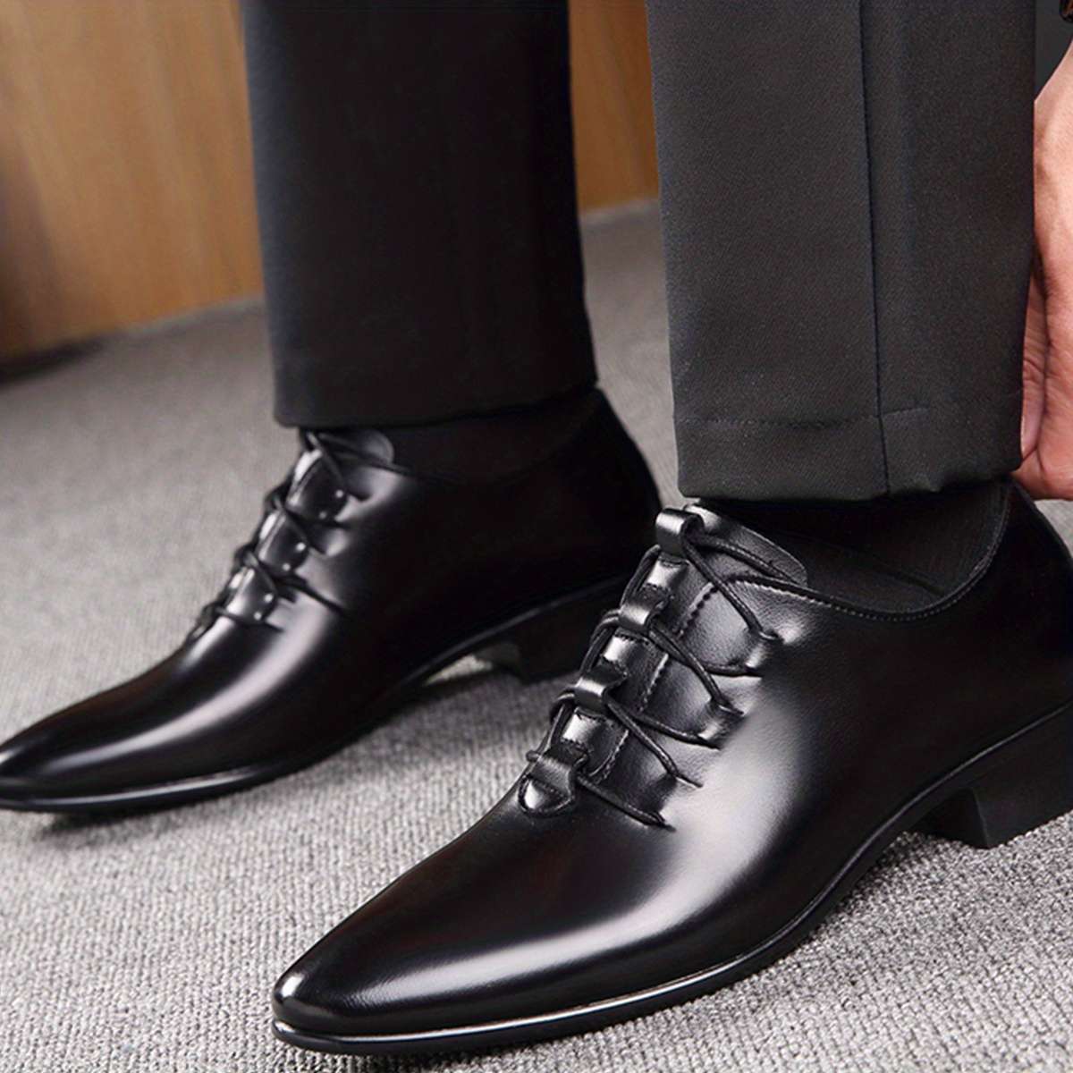 Mens Leather Shoes Color Black Sizeuk 10