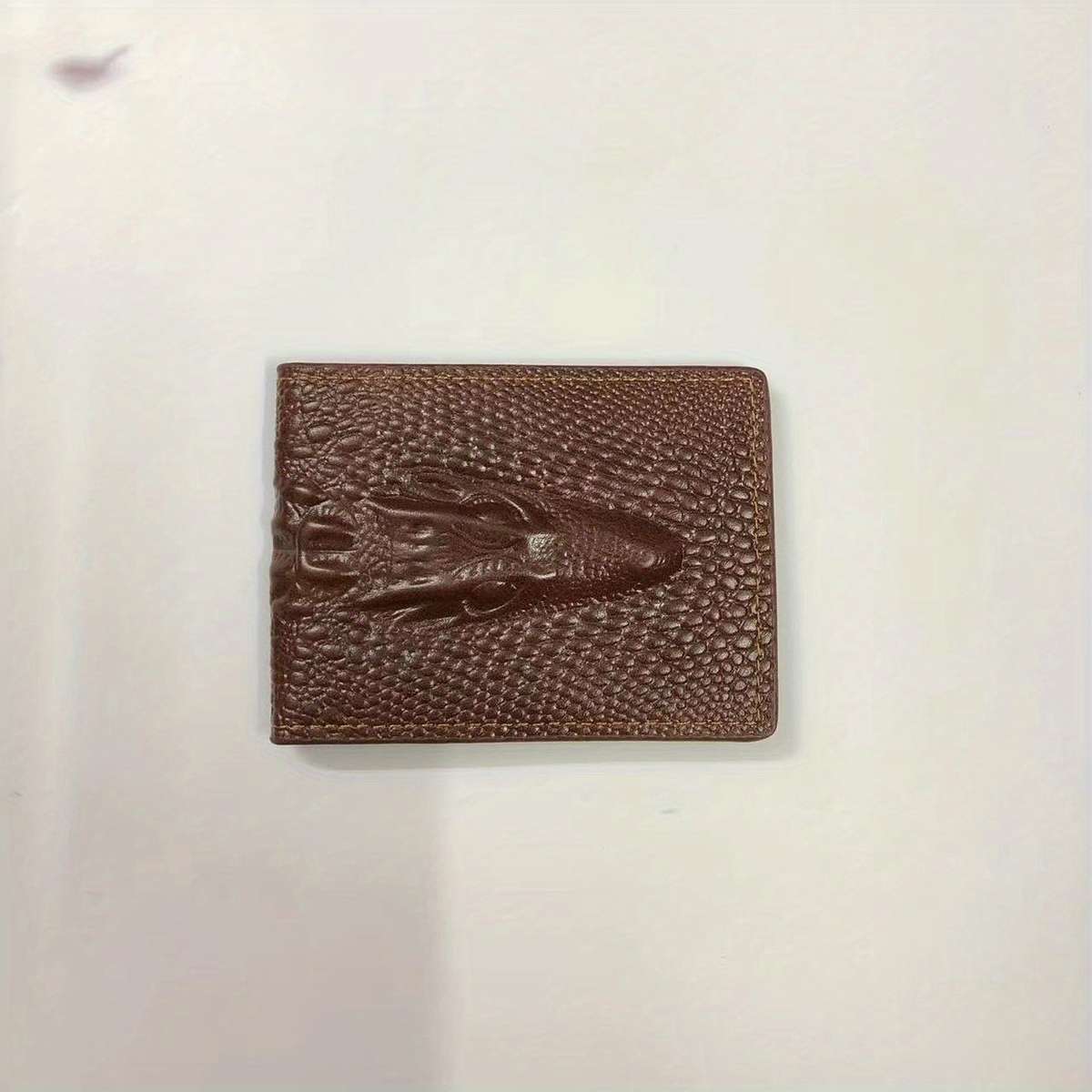 Men'S Crocodile Pattern Short Wallet Cool Slim Wallet Multiple Card Slots Purse Card Holder Hor