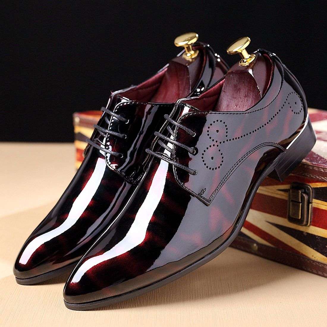 Mens Leather Shoes Color Red Sizeuk 6.5