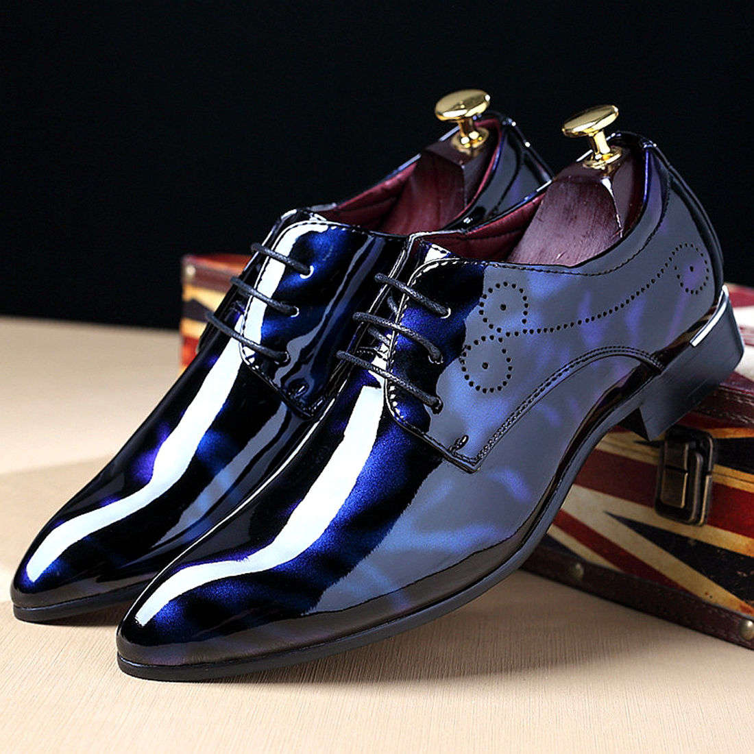 Mens Leather Shoes Color Blue Sizeuk 9.5