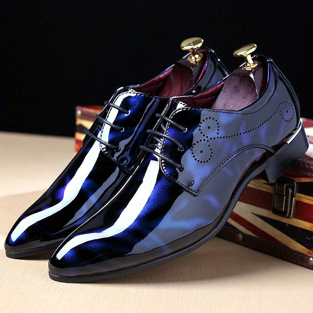 Mens Leather Shoes Color Blue Sizeuk 10