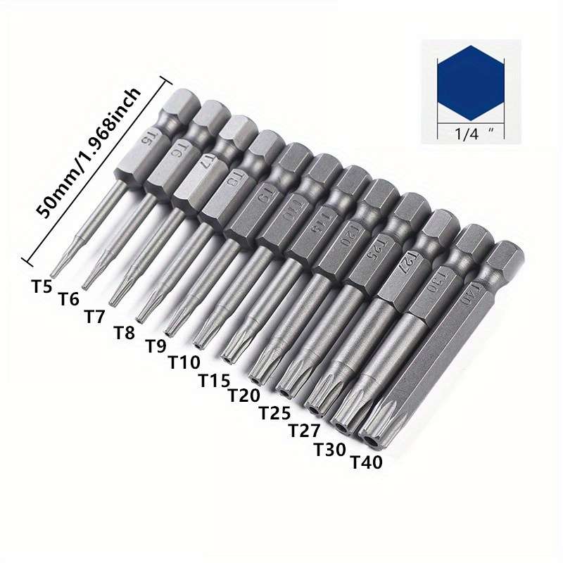Screwdriver Bit Tool Set Model 12Pcs Hollow Torx Bit 50Mm