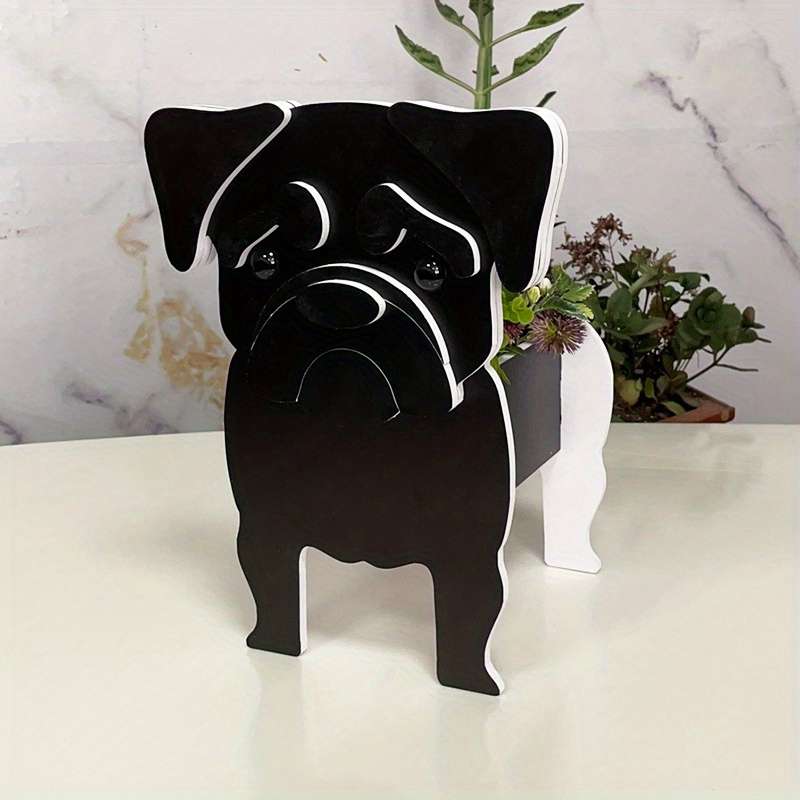 Flowerpotsize 9 448X4 7X6 8In-24X12X17Cmcolor Pug Planter Black