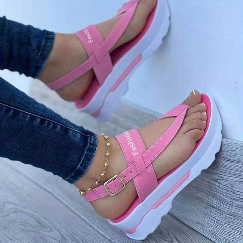 Ladies Summer Flip Flops Pink Red Uk 4
