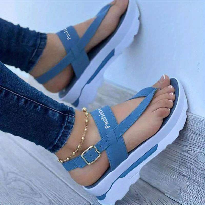 Ladies Summer Flip Flops Blue Uk 4