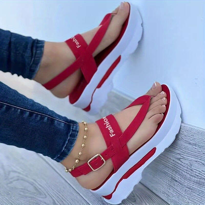 Ladies Summer Flip Flops Red Uk 3