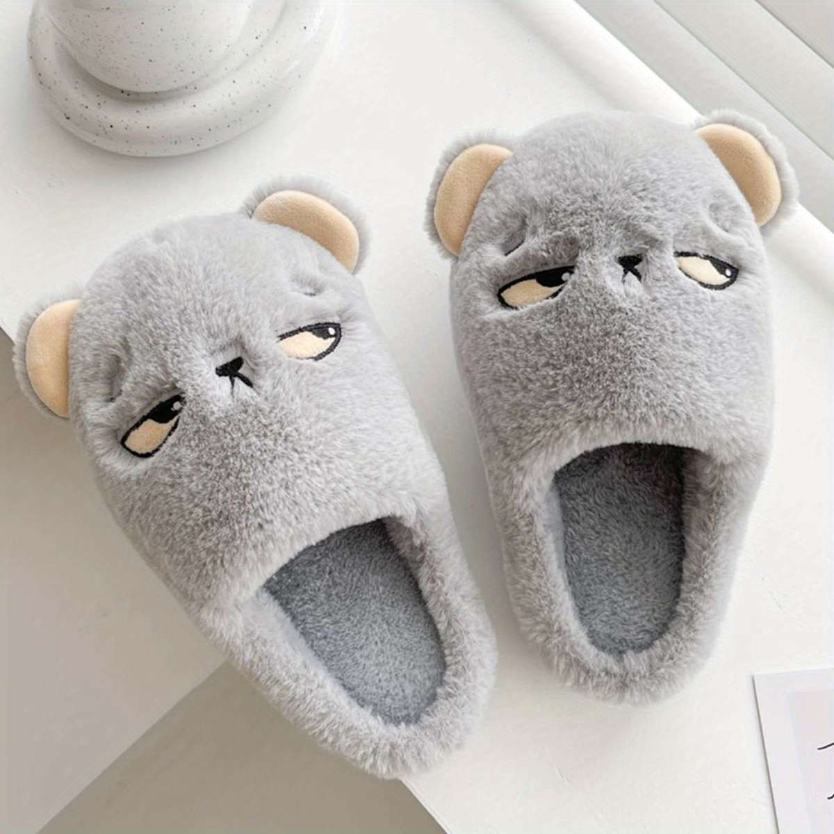 Cotton Slippers Color Grey Sizeuk 6.5-7