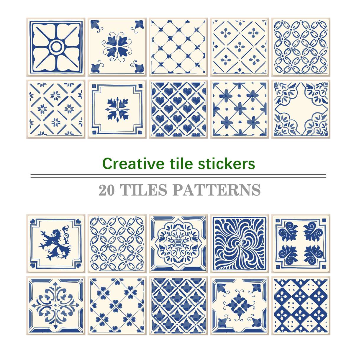 Floor Stickers Color Blue Size 7.87X7.87X1 Set Of 20Pcs