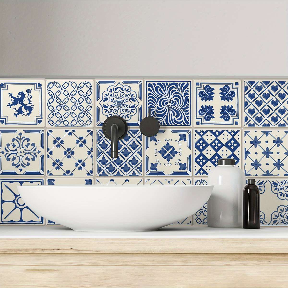 Floor Stickers Color Blue Size 7.87X7.87X1 Set Of 20Pcs