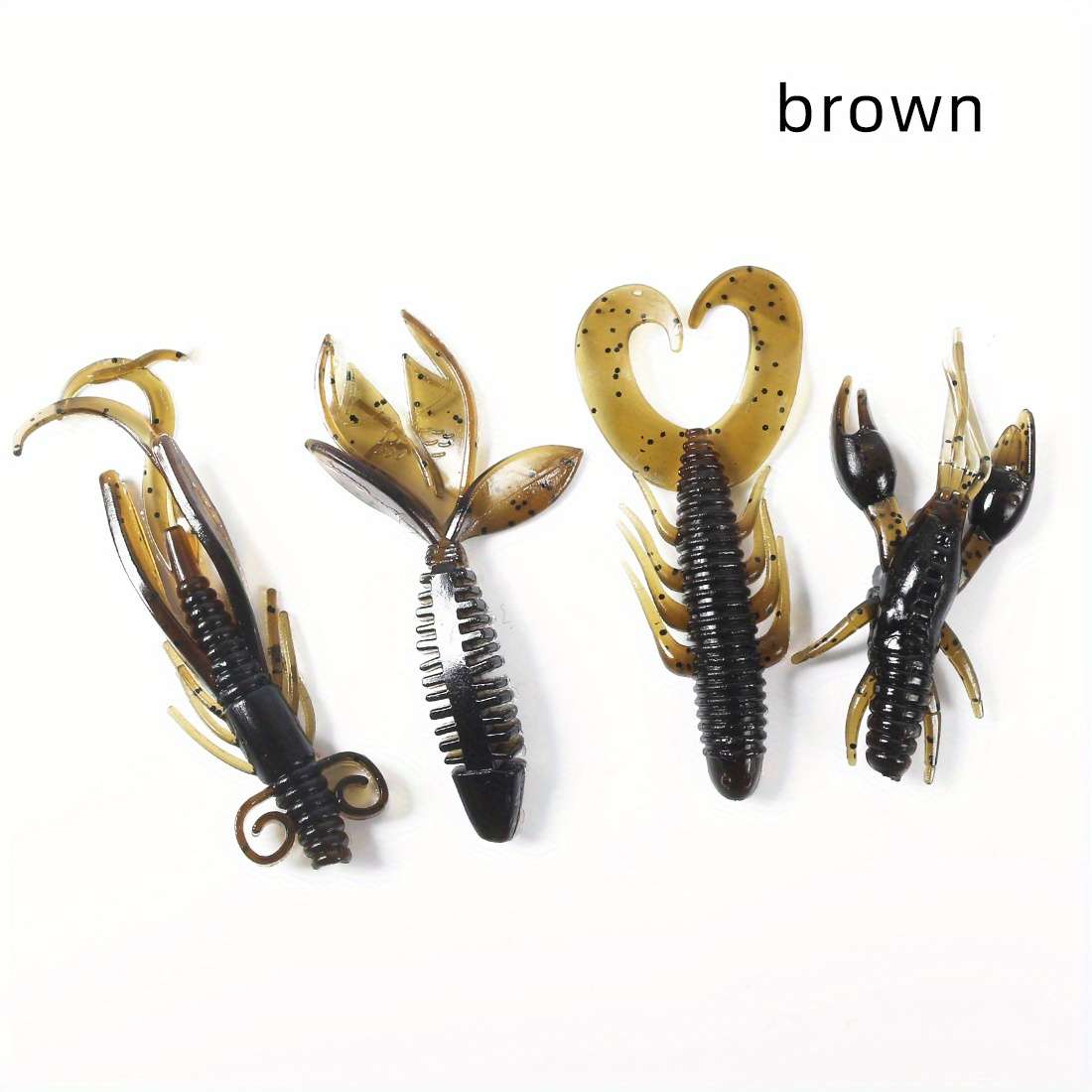 4pcs Anmuka Soft Fishing Lures Realistic Green  Black Lobster Designs 2g Silicone Bait for Bass