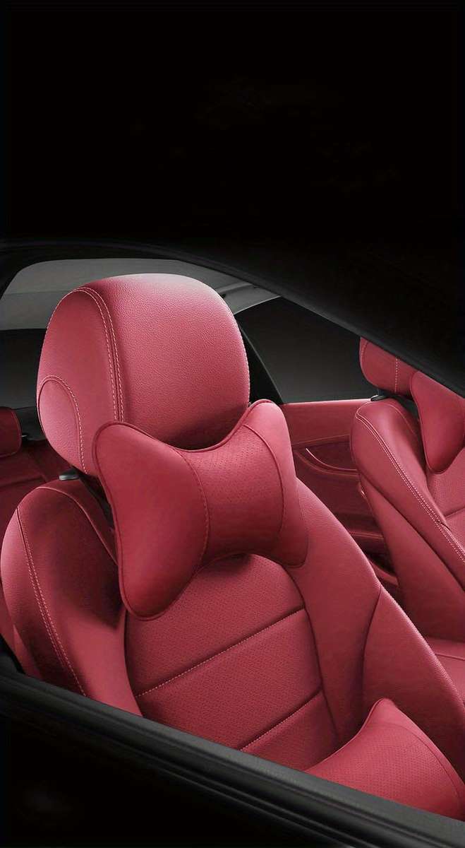 Car Seat Cushion Red Items 2Pcs Headrest