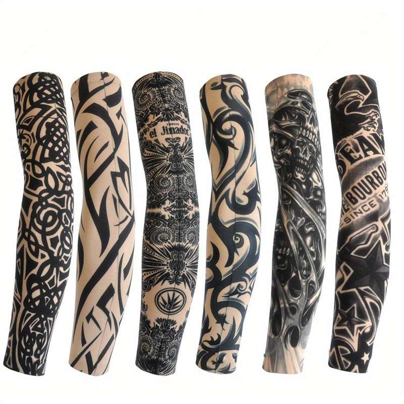 Sunscreen Sleeves Items Black Lines Letters6Pcs