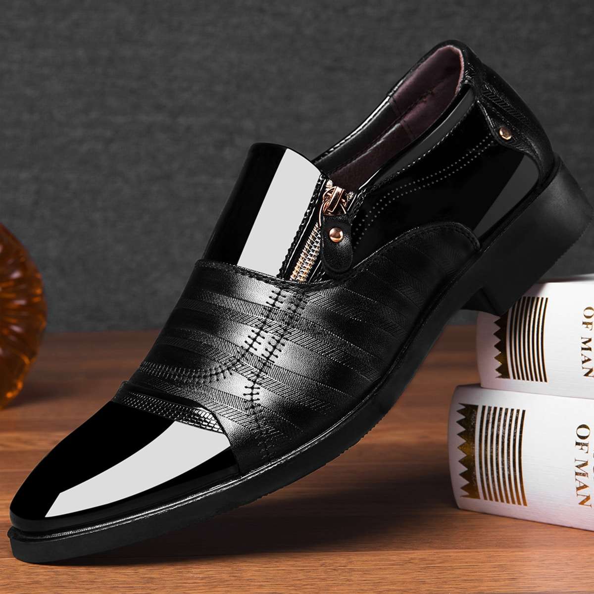 Mens Leather Shoes Color Black Sizeuk 8