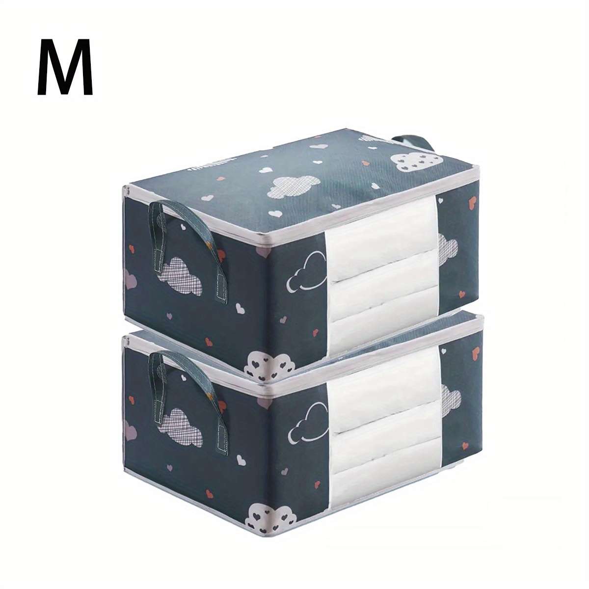 2Pcs Organizer Tote For Quilts Jumbo Clothes Beige Lx