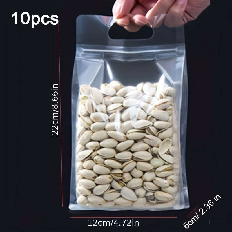 Food Storage Bags Color Transparent 10Pcs Size12X22Cm