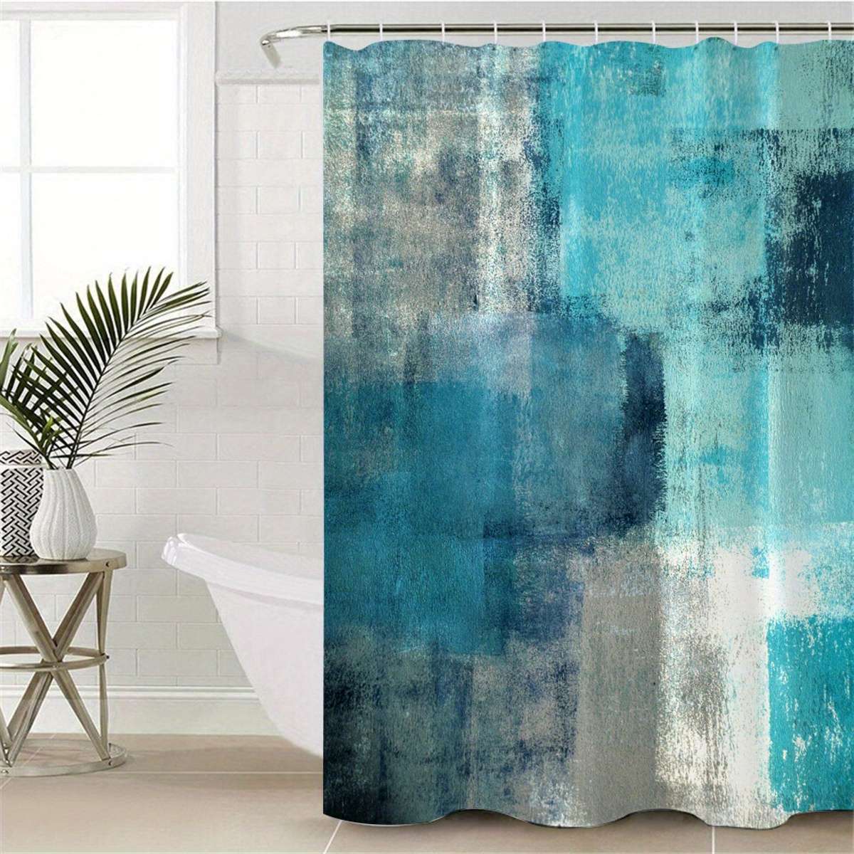 Waterproof Shower Curtain Color Green Marble Pattern Size 59Inch150Cm*71Inch180Cm