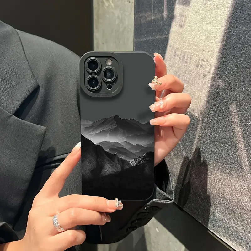 1Pc Mixed Color  For iPhone 7 Plus Black Background Pattern Phone Case