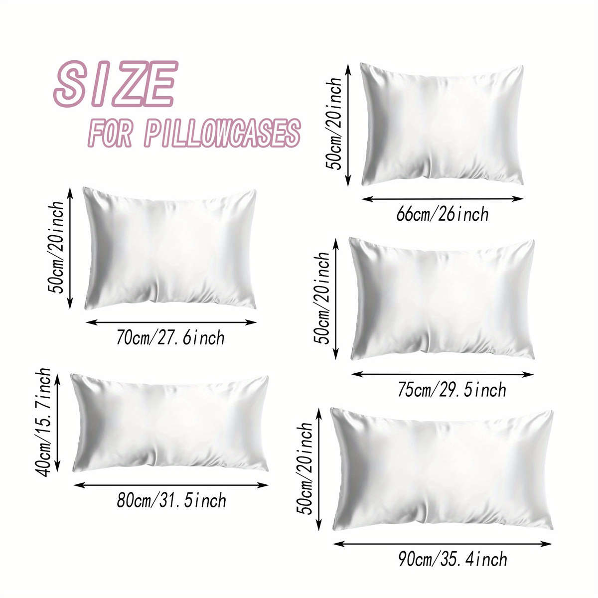 Satin Pillowcase Color Polychrome Size50Cm*90Cm