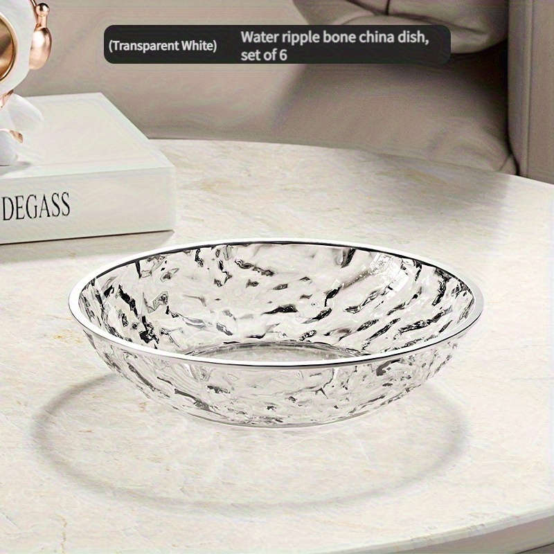 Bowl Color Silvery Edge Round 4Piece Set White