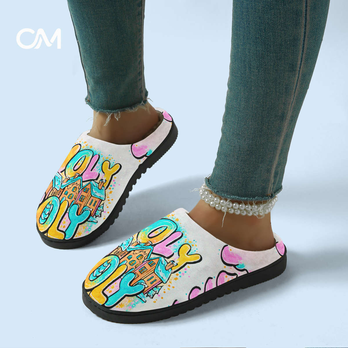 Cotton Slippers Color Color Printing Sizeuk 7.5-8