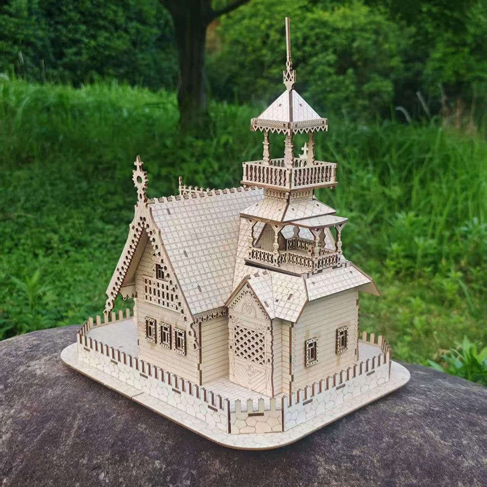 3D Building Model Puzzle Set Color Apricot