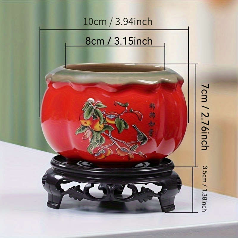 Flowerpot Color Red Pumpkin 10X7Cm
