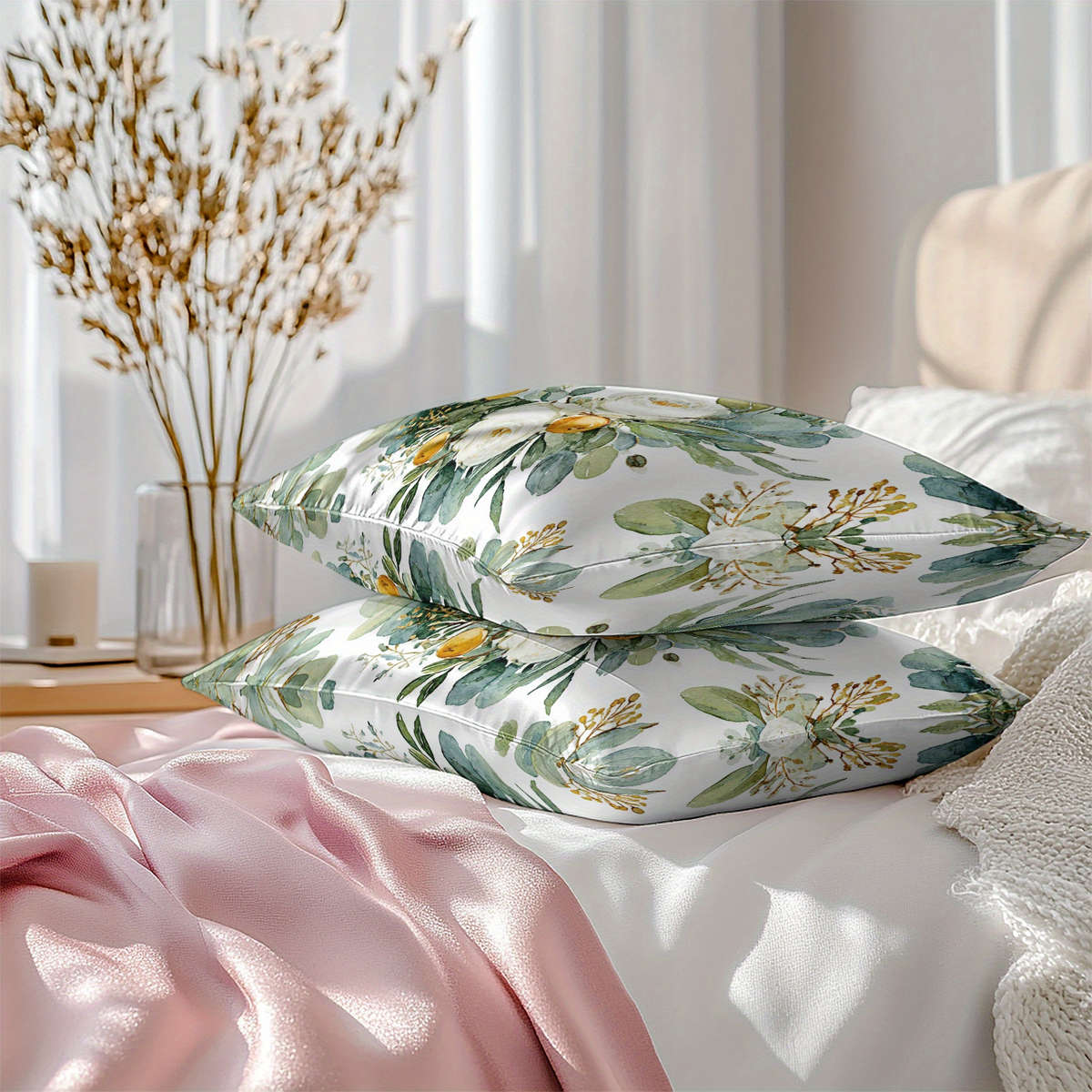 Satin Pillowcase Color Polychrome Size50Cm*75Cm