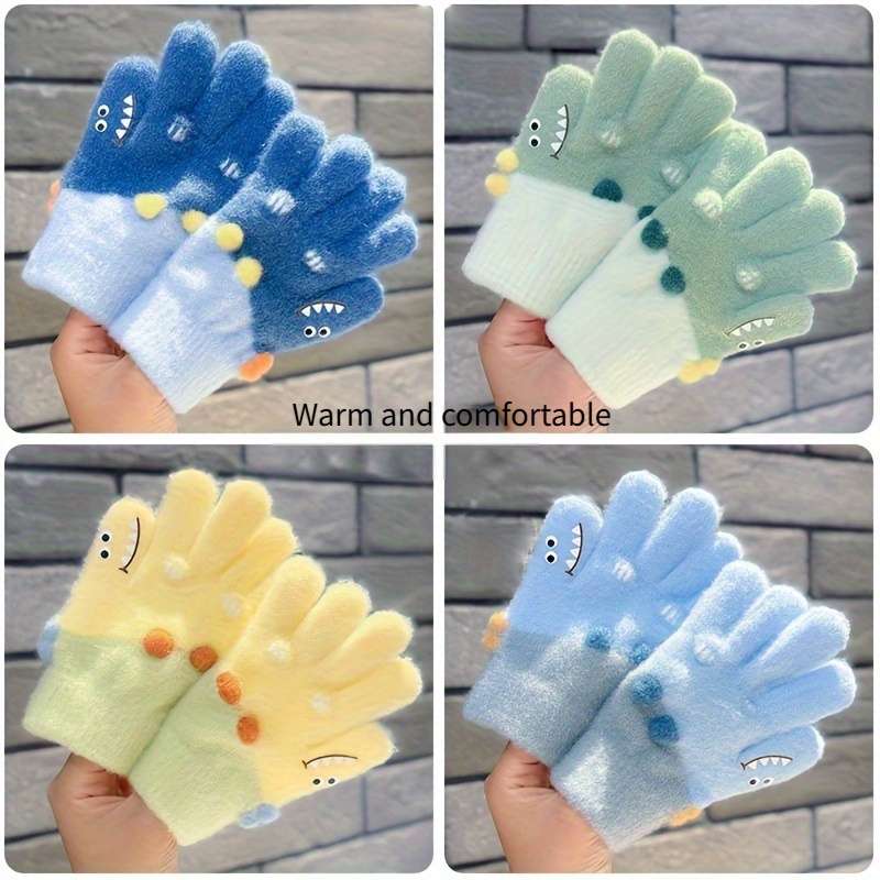 Essential All-Season Pair Winter Warm Gloves Thickened Thermal Five Finger