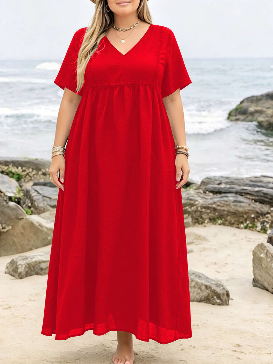 Women S Dress Color Red Size Plus 5Xl