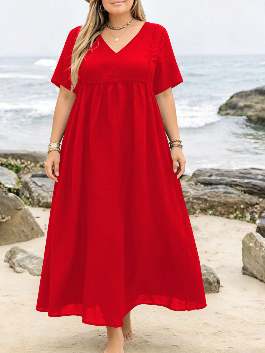 Women S Dress Color Red Size Plus 5Xl
