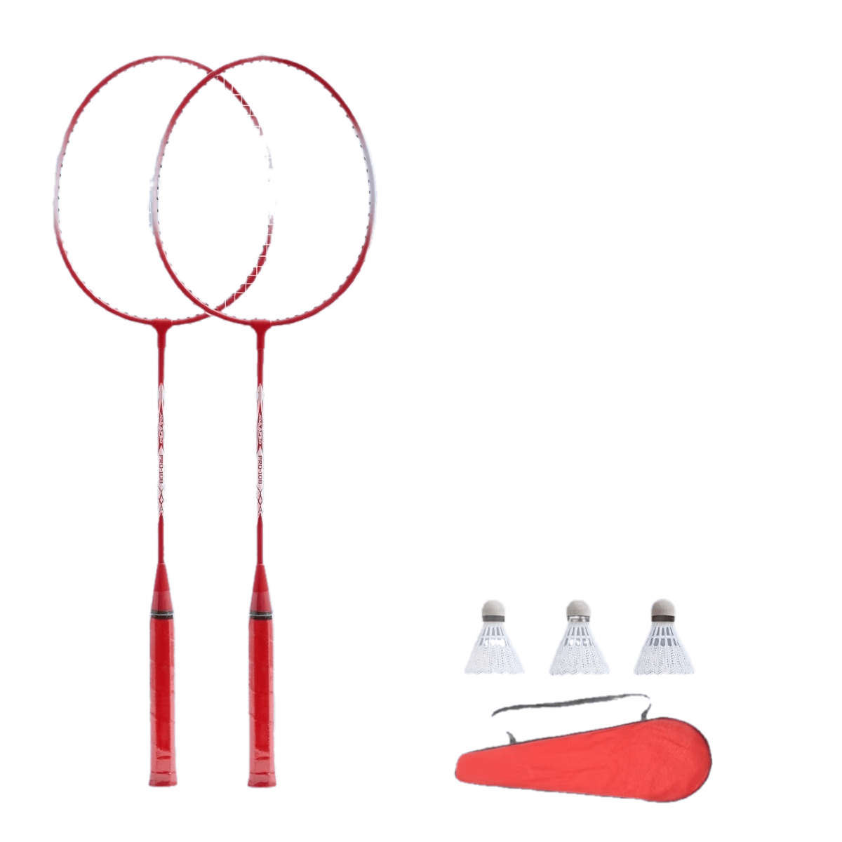 Badminton Racket Color 3 Balls  A Pair Of Red Rackets