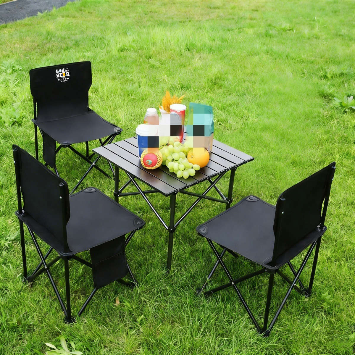 Outdoor Tables And Chairs Color Black Quantity