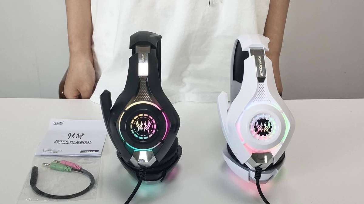 Wired Headphones Black Rgb Light