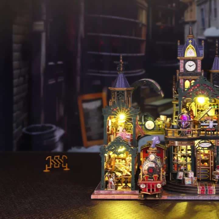 Building Toy Architectural Model Toy Set Style Trajectory Castle  With Dust Cover