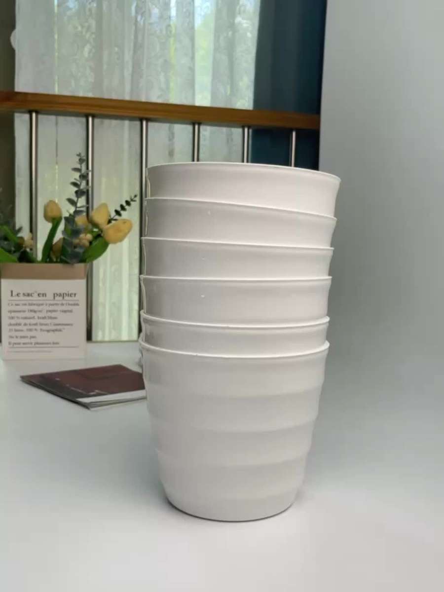 Flowerpot Color 6 Pieces Of White Corrugated Flower Pots